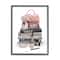 Stupell Industries Fashion Bookstack Purse Perfume Pink Glam Design Framed Wall Art